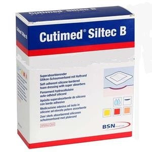 BX/10 CUTIMED SILTEC B FOAM DRESSING W/SUPER ABSORBERS AND SILICONE LAYER, ADH BORDER, 12.5CM X 12.5CM