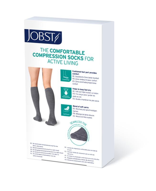 BSN 110479 PR/1 JOBST ACTIVEWEAR UNISEX, KNEE HIGH, 15-20MMHG, SM, WHITE, CLOSED TOE