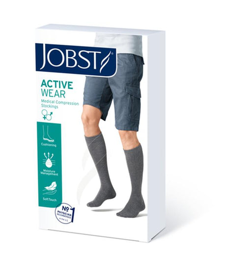 BSN 110492 PR/1 JOBST ACTIVEWEAR UNISEX, KNEE HIGH, 20-30MMHG, XL, WHITE, CLOSED TOE
