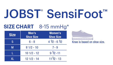 BSN 110850 PR/1 JOBST SENSIFOOT DIABETIC SOCK, CREW, 8-15 MMHG, XS, BLACK, CLOSED TOE