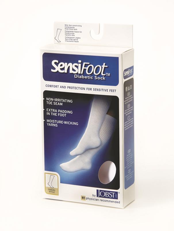 BSN 110857 PR/1 JOBST SENSIFOOT DIABETIC SOCK, KNEE HIGH, 8-15 MMHG, MD, BROWN, CLOSED TOE