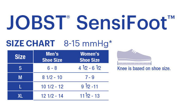 BSN 110869 PR/1 JOBST SENSIFOOT DIABETIC SOCK, KNEE HIGH, 8-15 MMHG, XL , BLACK, CLOSED TOE