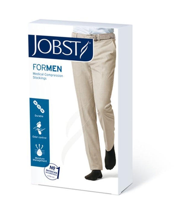 BSN 115000 PR/1 JOBST MEDICAL LEG WEAR, MEN, KNEE HIGH, RIBBED, 15-20MMHG, SM, BLACK, CLOSED TOE