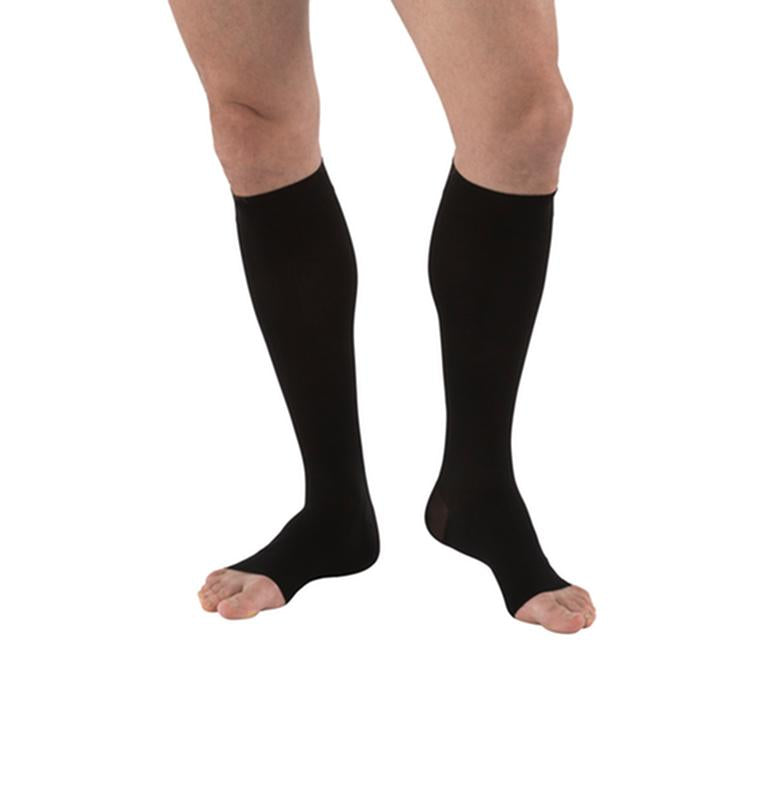 BSN 115372 PR/1 JOBST MEDICAL LEG WEAR, MEN, KNEE HIGH, RIBBED, 20-30MMHG, LG, FULL CALF, BLACK, OPEN TOE