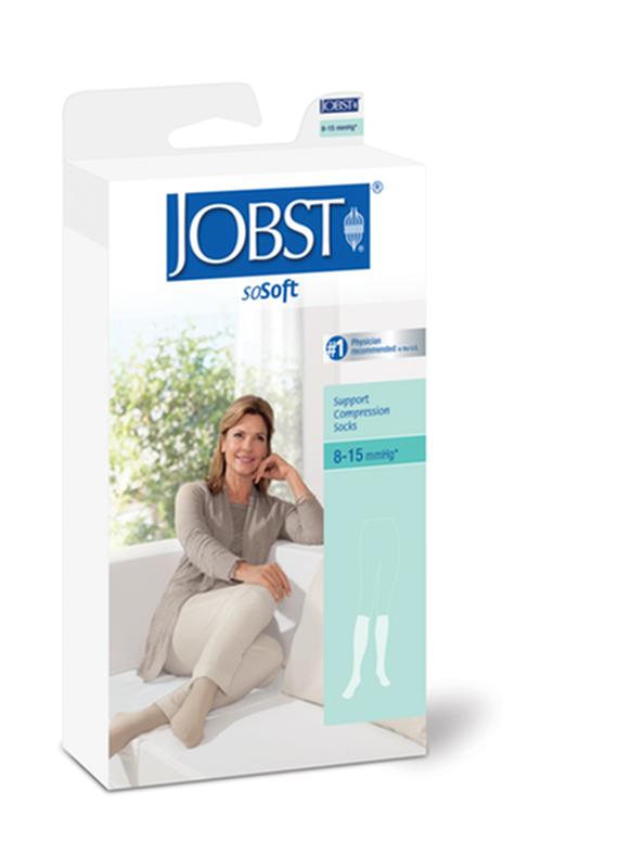 BSN 120253 PR/1 JOBST SOSOFT WOMEN, KNEE HIGH, 8-15MMHG, MD, RIBBED WHITE, CLOSED TOE