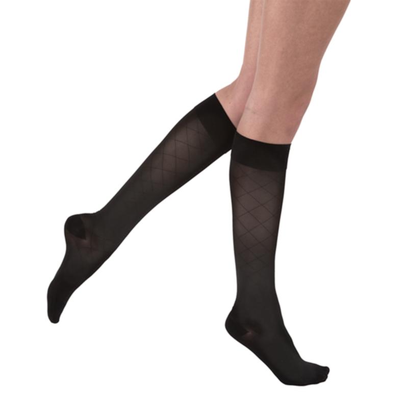 BSN 7363300 PR/1 JOBST ULTRASHEER WOMEN, KNEE HIGH, 15-20MMHG, SM, BLACK, CLOSED TOE, "PATTERN"