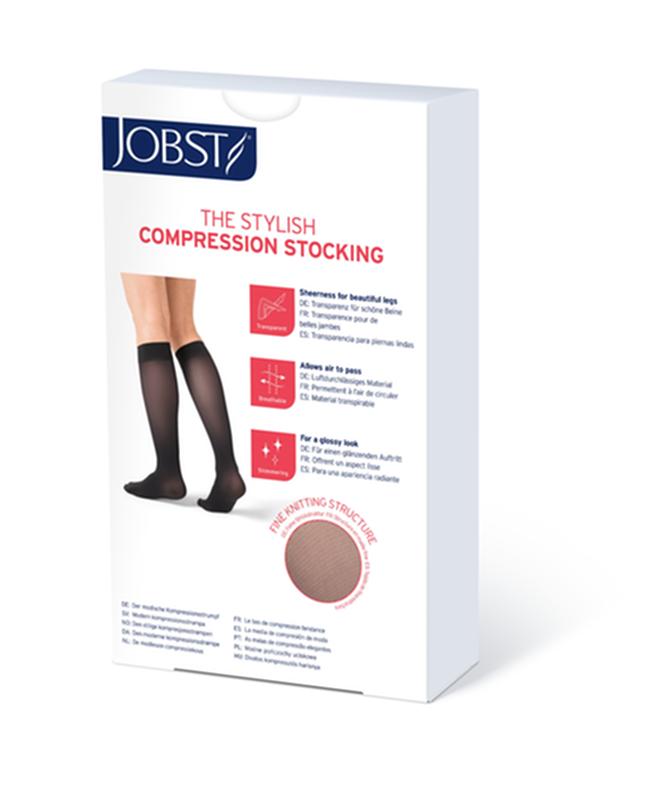 BSN 7516507 PR/1 JOBST ULTRASHEER WOMEN, KNEE HIGH, 15-20MMHG, SM, CLASSIC BLACK, OPEN TOE