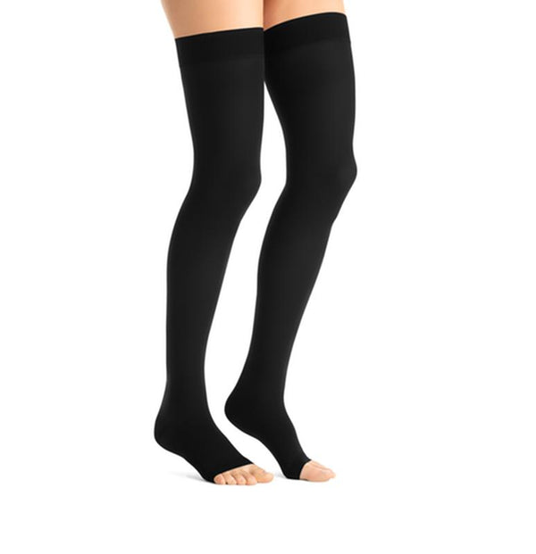 BSN 7518503 PR/1 JOBST OPAQUE WOMEN, THIGH HIGH W/SIL DOT BAND, 15-20MMHG, SM, CLASSIC BLACK, OPEN TOE