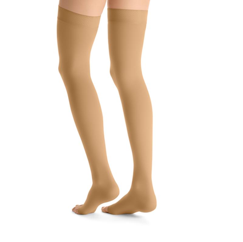 BSN 7518508 PR/1 JOBST OPAQUE WOMEN, THIGH HIGH W/SIL DOT BAND, 15-20MMHG, SM, HONEY, OPEN TOE