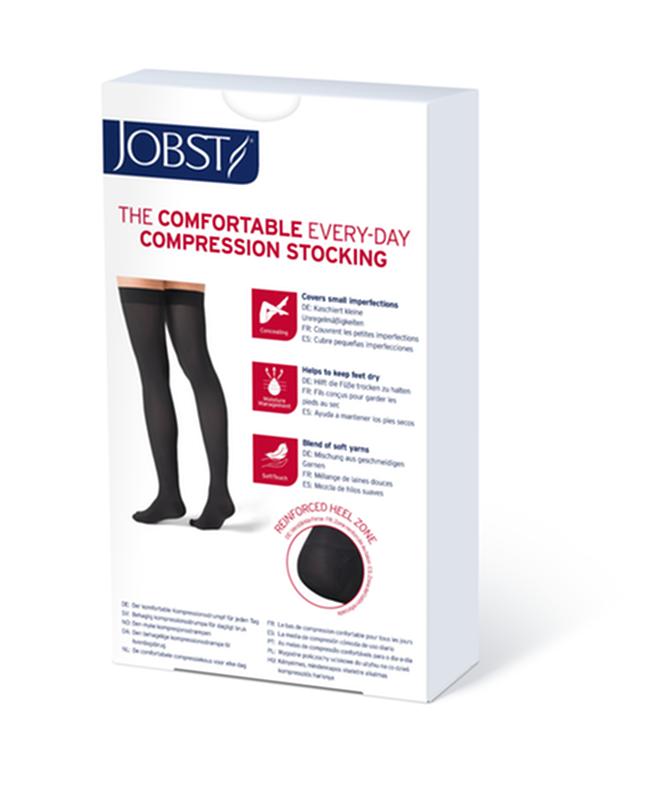 BSN 7518508 PR/1 JOBST OPAQUE WOMEN, THIGH HIGH W/SIL DOT BAND, 15-20MMHG, SM, HONEY, OPEN TOE