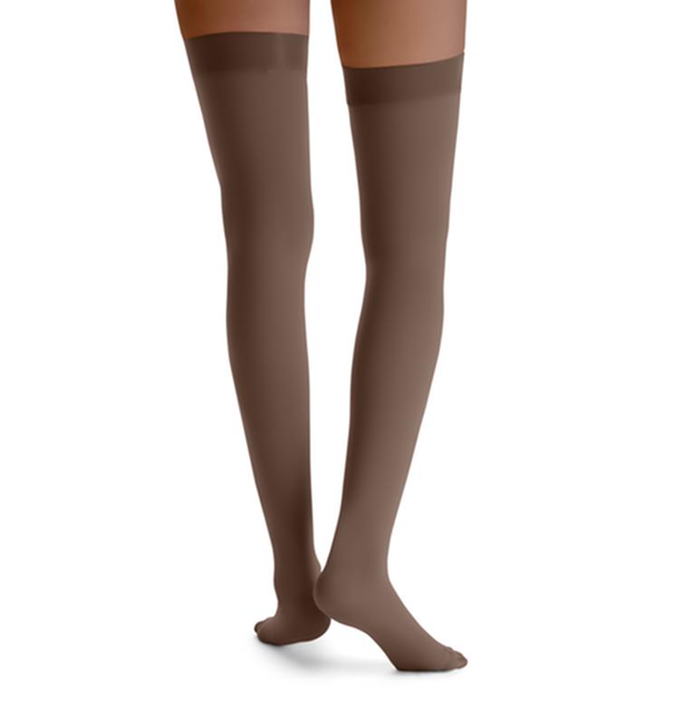 BSN 7518609 PR/1 JOBST OPAQUE WOMEN, THIGH HIGH W/SIL DOT BAND, 15-20MMHG, MD, ESPRESSO, CLOSED TOE