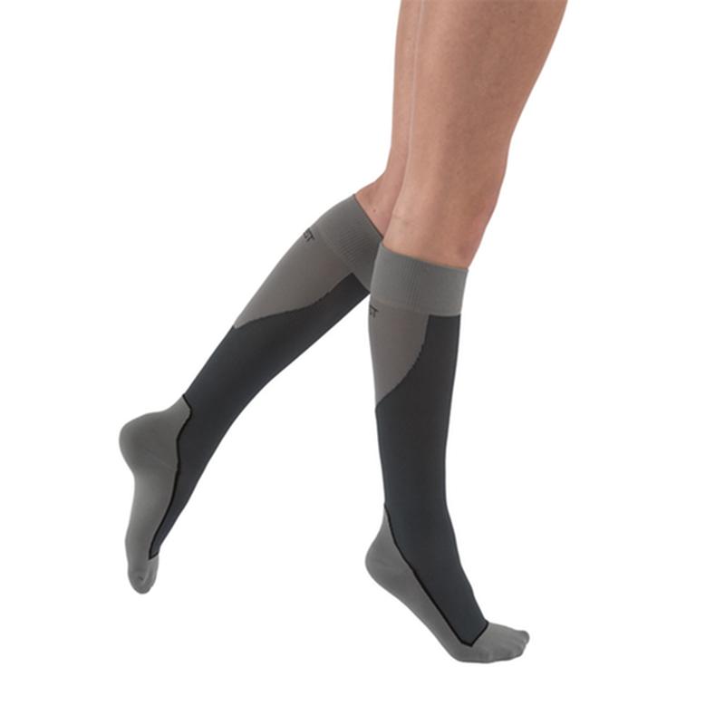 BSN 7528930 PR/1 JOBST SPORT STOCKING UNISEX, 15-20MMHG, SM, GREY/BLACK, CLOSED TOE