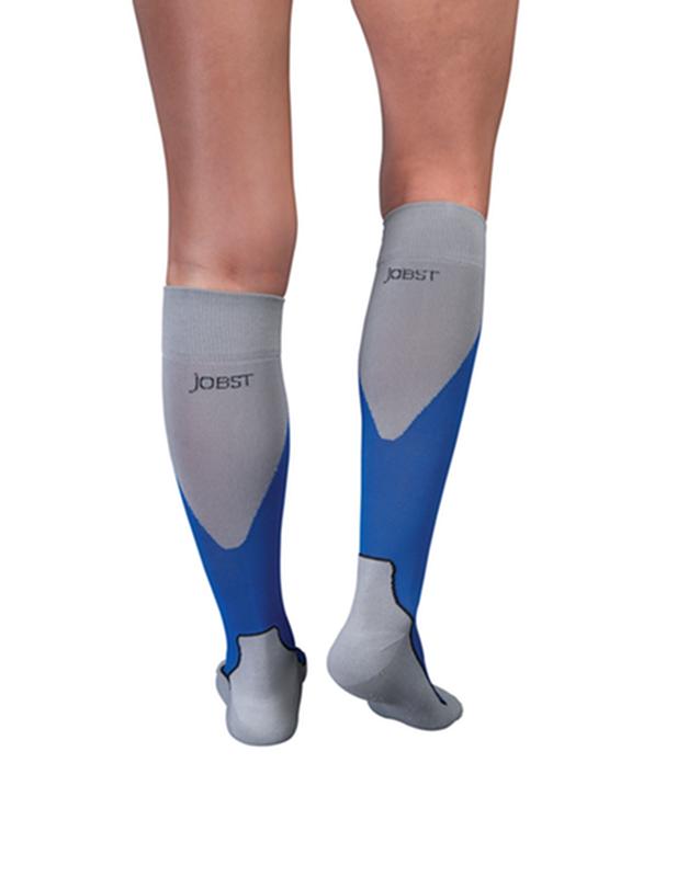 BSN 7528951 PR/1 JOBST SPORT STOCKING UNISEX, 15-20MMHG, MD, ROYAL BLUE/GREY , CLOSED TOE