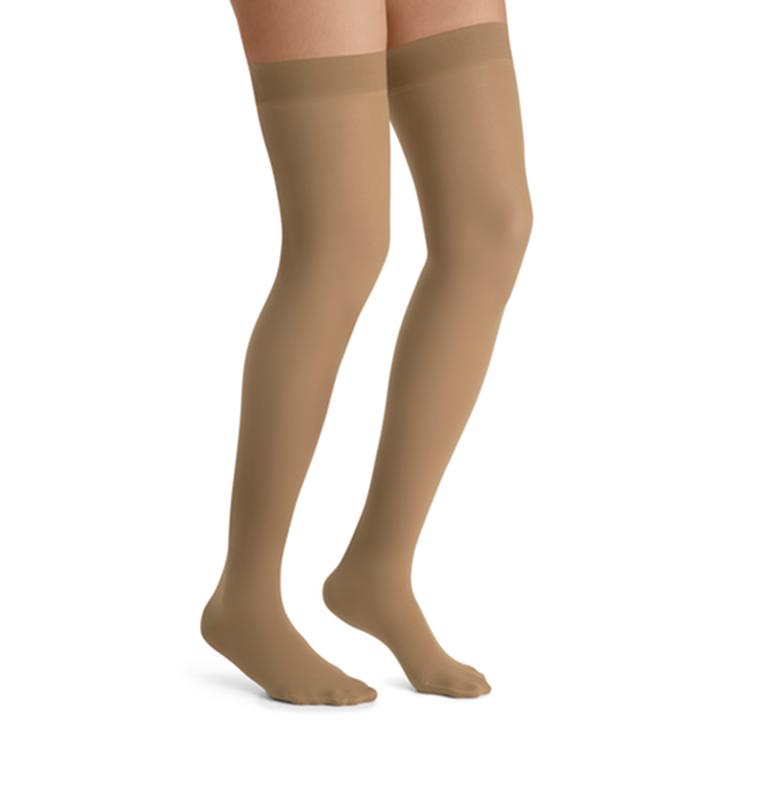 BSN 7542606 PR/1 JOBST ULTRASHEER WOMEN, THIGH HIGH W/SIL DOT BAND, 15-20MMHG, MD, SUN BRONZE, CLOSED TOE