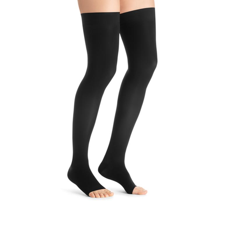 BSN 7542704 PR/1 JOBST ULTRASHEER WOMEN, THIGH HIGH W/SIL DOT BAND, 15-20MMHG, LG, CLASSIC BLACK, OPEN TOE