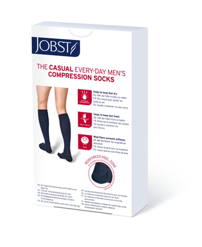 BSN 7547602 PR/1 JOBST CASUAL MEN, KNEE HIGH, 15-20MMHG, SM, BLACK, CLOSED TOE