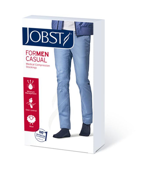 BSN 7548402 PR/1 JOBST CASUAL MEN, KNEE HIGH, 20-30MMHG, SM, BLACK, CLOSED TOE