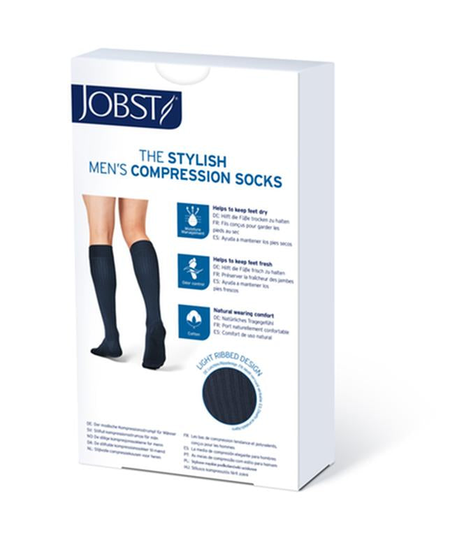 BSN 7764992 PAIR/1 JOBST FORMEN AMBITION 30-40MMHG GREY KNEE HIGH SOFTFIT STOCKINGS,CLOSED TOE 3 LONG