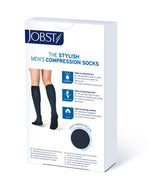 BSN 7764992 PAIR/1 JOBST FORMEN AMBITION 30-40MMHG GREY KNEE HIGH SOFTFIT STOCKINGS,CLOSED TOE 3 LONG