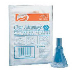 COL 504341 BX/100 6300 CLEAR ADVANTAGE SILICONE SELF-ADHERING MALE EXTERNAL CATHETER, SIZE INTERMEDIATE 31MM