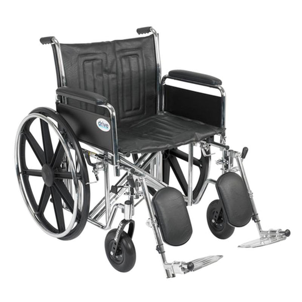 DMSTD22ECDFAELR EA/1 Sentra EC Heavy Duty Wheelchair, Detachable Full Arms, Elevating Leg Rests, 22" Seat