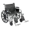 DMSTD24ECDDAELR EA/1 Sentra EC Heavy Duty Wheelchair, Detachable Desk Arms, Elevating Leg Rests, 24"Seat