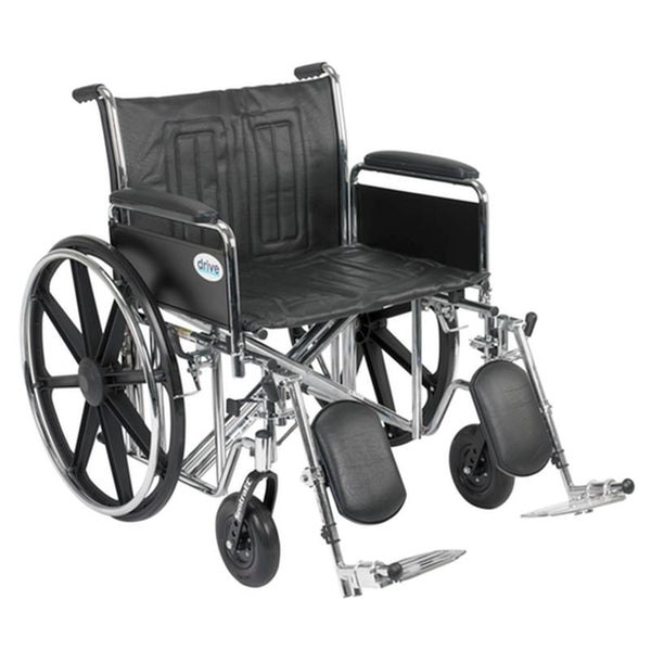 DMSTD24ECDFAELR EA/1 Sentra EC Heavy Duty Wheelchair, Detachable Full Arms, Elevating Leg Rests, 24" Seat