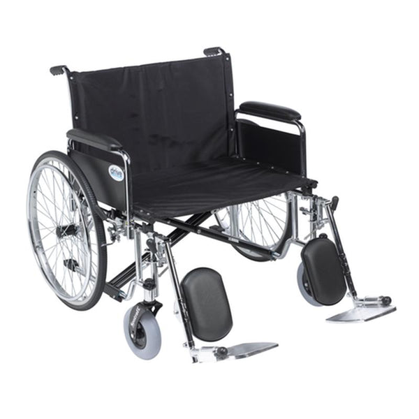 DMSTD26ECDFAELR EA/1 Sentra EC Heavy Duty Extra Wide Wheelchair, Detachable Full Arms, Elevating Leg Rests, 26" Seat