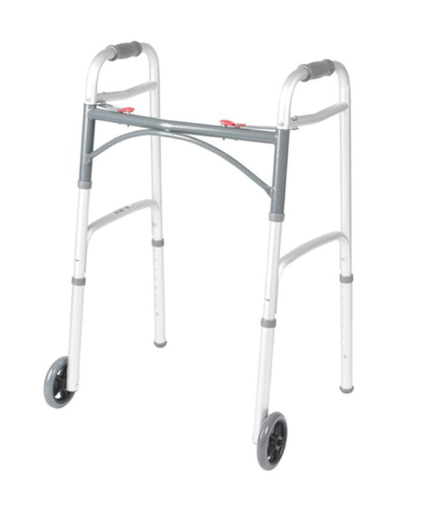 Foldable Standard Walking Frame,One-Button Folding Walker,Height adjustable  portable rehabilitation assistive walker,Silver（Not with ABS seat plate） :  : Health & Personal Care