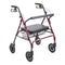 DM 10215RD-1 EA/1 Heavy Duty Bariatric Rollator Rolling Walker with Large Padded Seat, Red