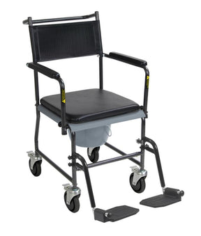 DM 11120SV-1F EA/1 Upholstered Drop Arm Wheeled Commode