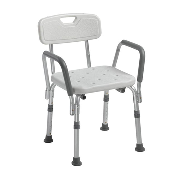 DM 12445KD-1 EA/1 Knock Down Bath Bench with Back and Padded Arms