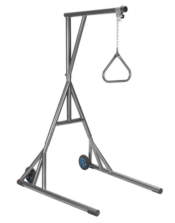 DM 13039SV EA/1 Heavy Duty Trapeze with Base and Wheels, Silver Vein