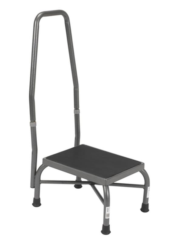 DM 13062-1SV EA/1 Heavy Duty Bariatric Footstool with Non Skid Rubber Platform and Handrail