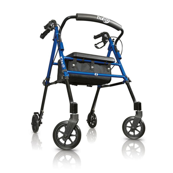 DM 700-913 EA/1 Fit Rollator Rolling Walker with Padded Seat, Backrest and Storage Bag, Pacific Blue