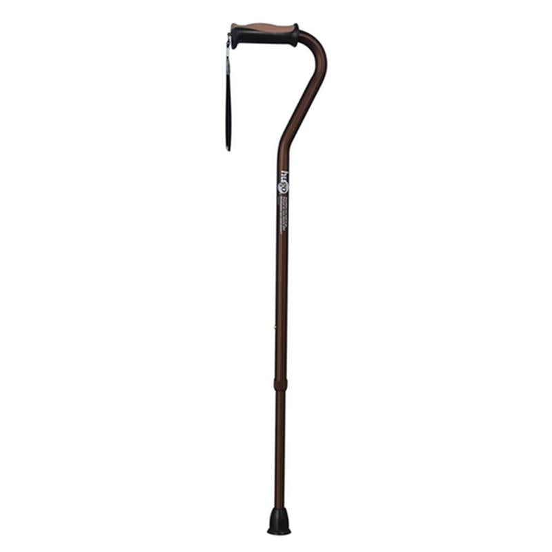 DM 731-450 EA/1 Adjustable Offset Handle Cane with Reflective Strap, Cocoa