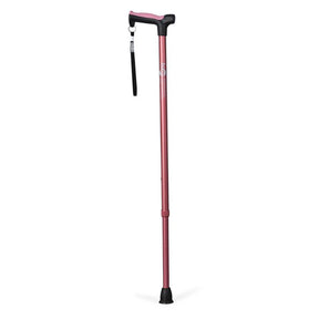 DM 731-466 EA/1 Adjustable Derby Handle Cane with Reflective Strap, Rose