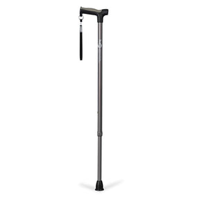 DM 731-472 EA/1 Adjustable Derby Handle Cane with Reflective Strap, Smoke