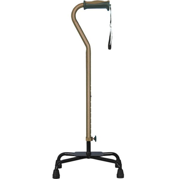 DM 731-842 EA/1 Adjustable Quad Cane for Right or Left Hand Use, Large Base, Cocoa