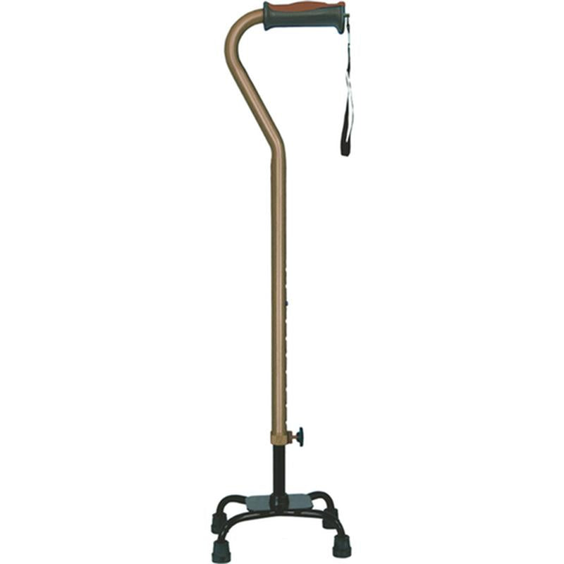 DM 731-852 EA/1 Adjustable Quad Cane for Right or Left Hand Use, Small Base, Cocoa
