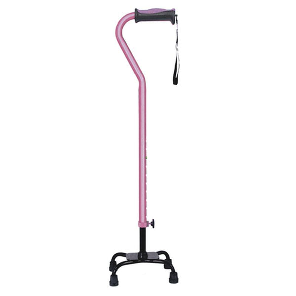 DM 731-854 EA/1 Adjustable Quad Cane for Right or Left Hand Use, Small Base, Rose
