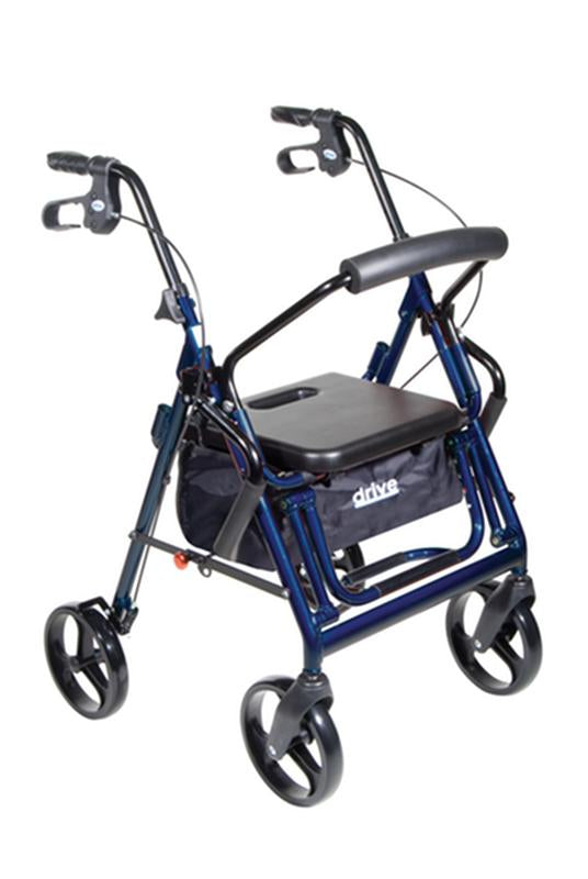 DM 795B EA/1 Duet Dual Function Transport Wheelchair Rollator Rolling Walker, Blue