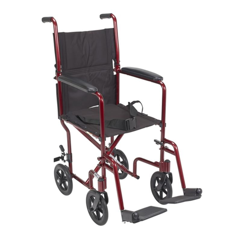DM ATC17-RD EA/1 Lightweight Transport Wheelchair, 17" Seat, Red
