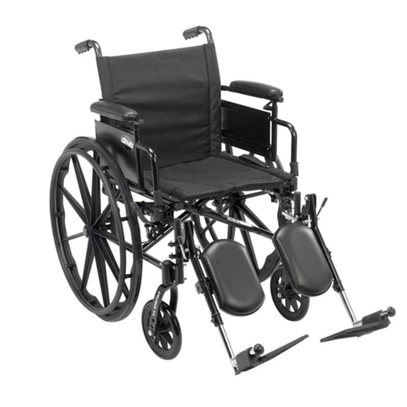 DM CX416ADDAELR EA/1 Cruiser X4 Lightweight Dual Axle Wheelchair with Adjustable Detachable Arms, Desk Arms, Elevating Leg Rests, 16" Seat