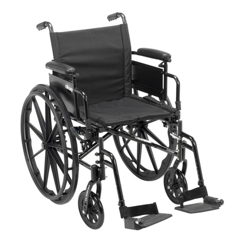 DM CX420ADDA-SF EA/1 Cruiser X4 Lightweight Dual Axle Wheelchair with Adjustable Detachable Arms, Desk Arms, Swing Away Footrests, 20" Seat