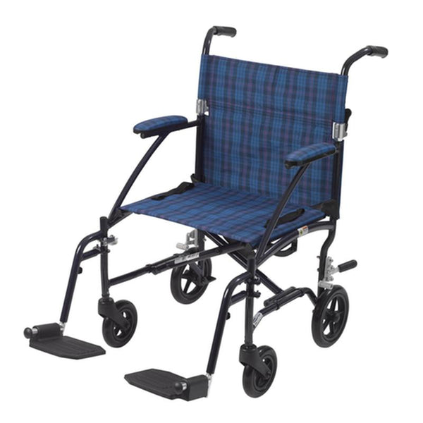 DM DFL19-BL EA/1 Fly Lite Ultra Lightweight Transport Wheelchair, Blue