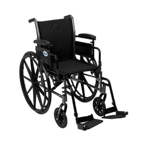 DM K316ADDA-SF EA/1 Cruiser III Light Weight Wheelchair with Flip Back Removable Arms, Adjustable Height Desk Arms, Swing away Footrests, 16"
