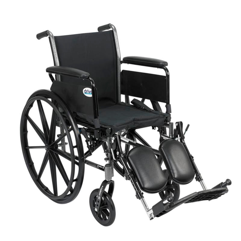 DM K316DFA-ELR EA/1 Cruiser III Light Weight Wheelchair with Flip Back Removable Arms, Full Arms, Elevating Leg Rests, 16" Seat