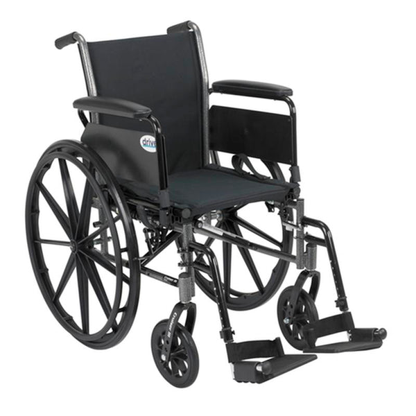 DM K316DFA-SF EA/1 Cruiser III Light Weight Wheelchair with Flip Back Removable Arms, Full Arms, Swing away Footrests, 16" Seat