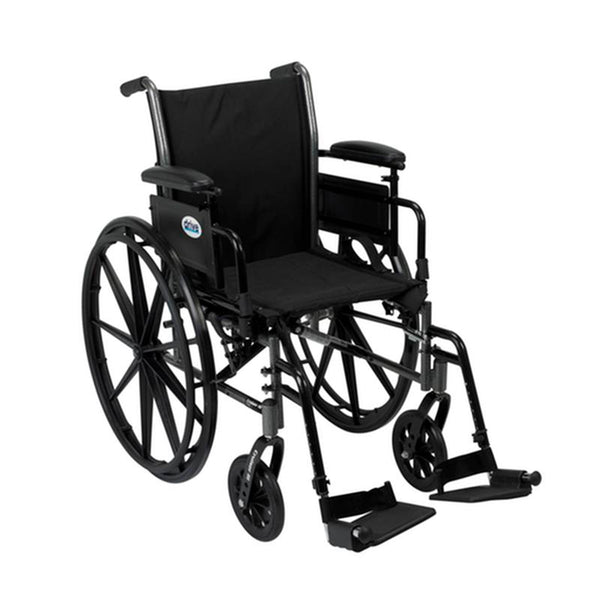 DM K320ADDA-SF EA/1 Cruiser III Light Weight Wheelchair with Flip Back Removable Arms, Adjustable Height Desk Arms, Swing away Footrests, 20"